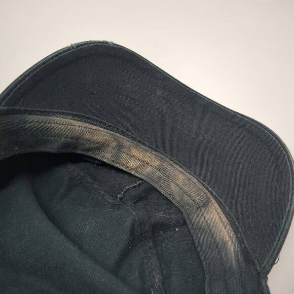 Fleur De Lis Strapback Cadet Army Cap Black One Size Adjustable Rhinestone Ha - Picture 8 of 9